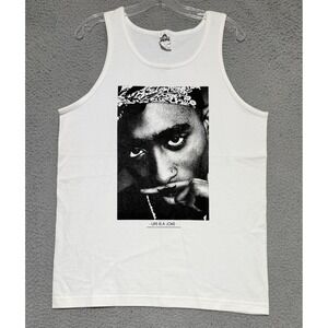 Vintage Alstyle tag Tupac Shakur Life is a Joke Tank Top Mens M 100% Cotton